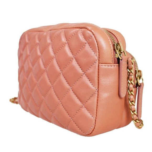 CHANEL CC Matelasse Mini Chain Shoulder Bag Leather Pink GHW Italy - Picture 2 of 16